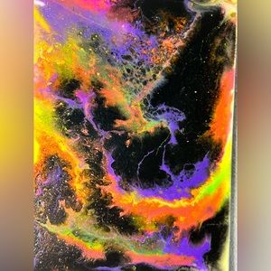 Handmade OOAK Luxury Resin Wall Art - Marbleized, Sanded, Glossed - Size 5x7